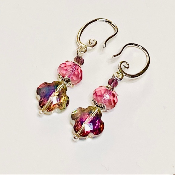 Pretty Pink Tiaria Crystal Earrings - Picture 8 of 8